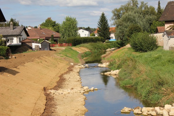 Cours d'eau réaménagé entre Porrentruy et Alle